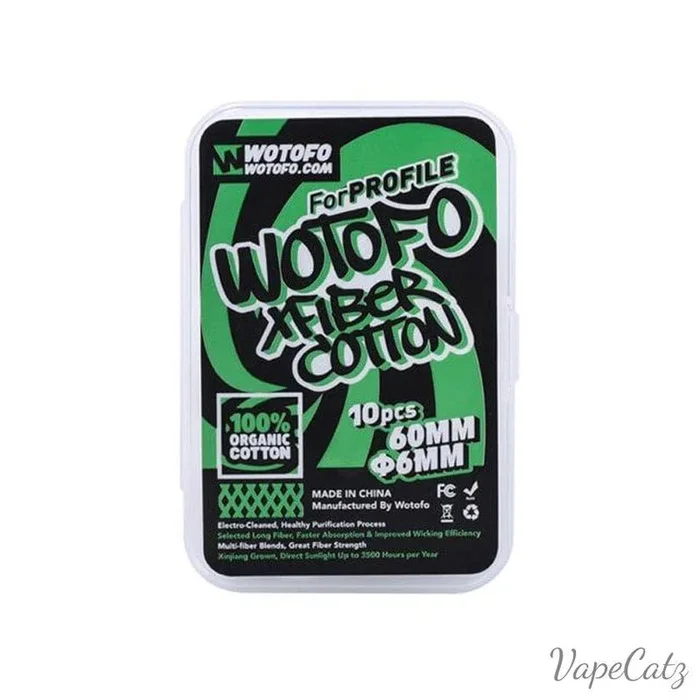 10pcs Wotofo Xfiber Cotton 6mm (for Profile RDA & Profile Unity RTA)