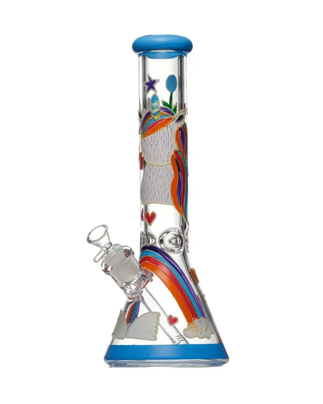 13.5” Glow in the Dark Unicorn Rainbow Bong