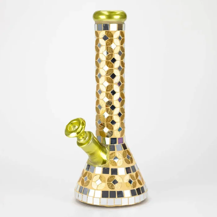 14″ Mosaic 9mm glass beaker bong with tree arm percolator
