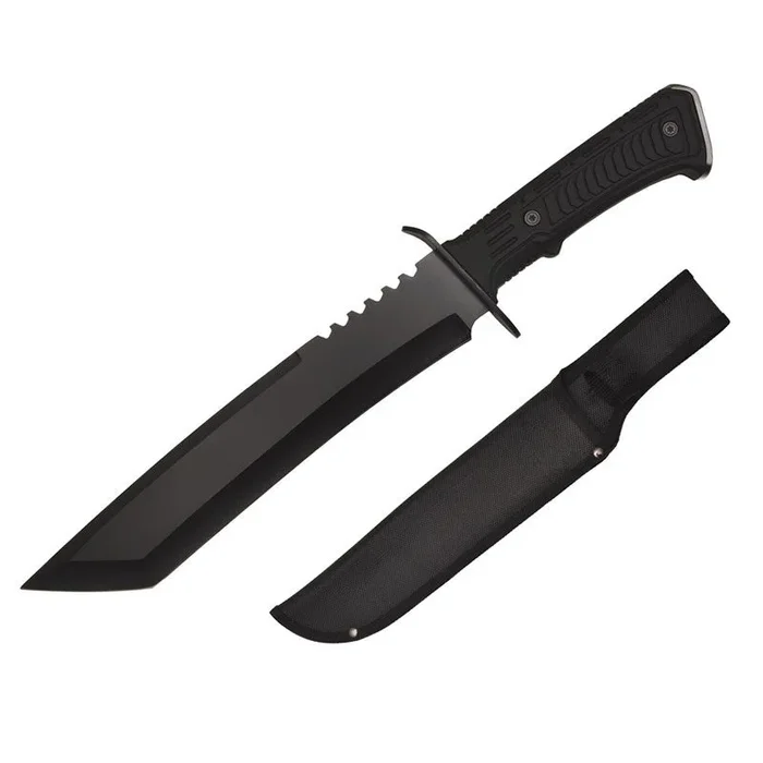 15″ Full Tang Rubber Grip Fighting Machete – Shadow Fang Edition