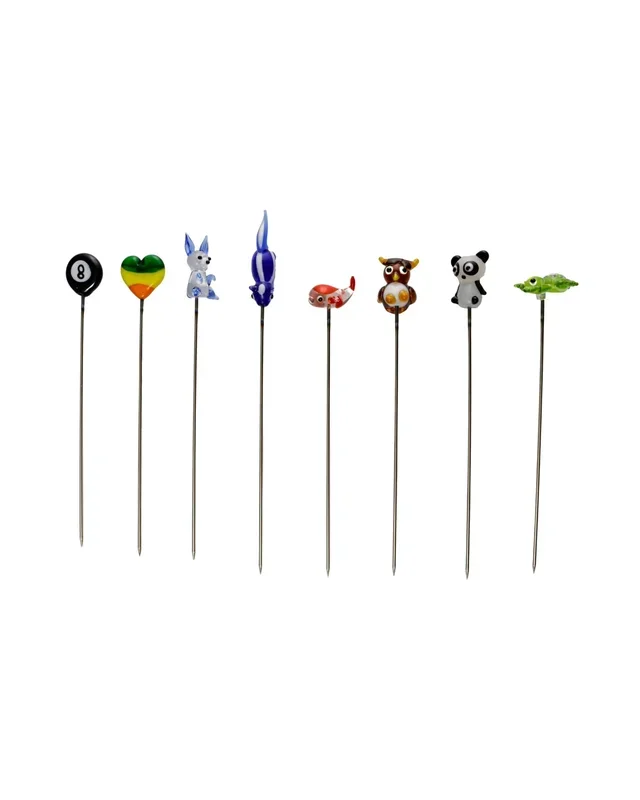 5” Glass Designed Metal Pokers