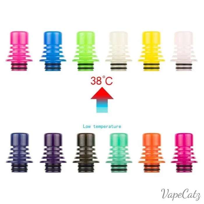 510 Color changing w grooves Drip or Mouthpiece T18