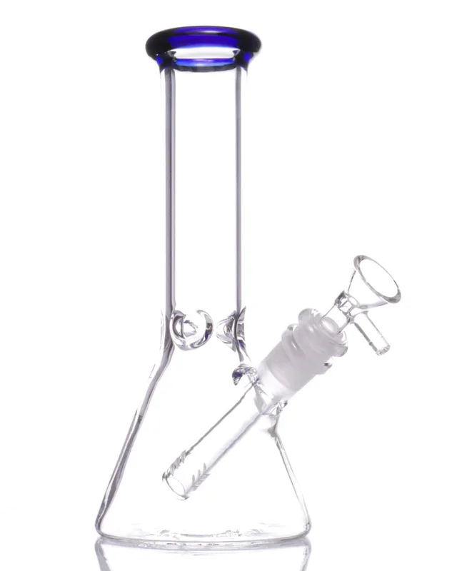 8” Color Accented Glass Beaker Bong