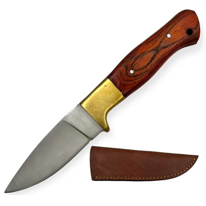 8″ Red Wood Hunting Knife