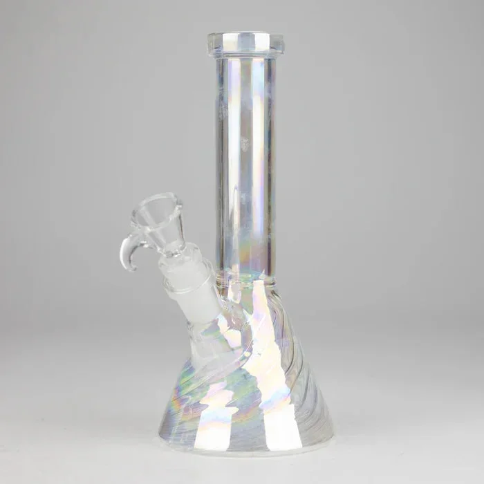 8″ Shiny Beaker Bong w/ Ribbed Base