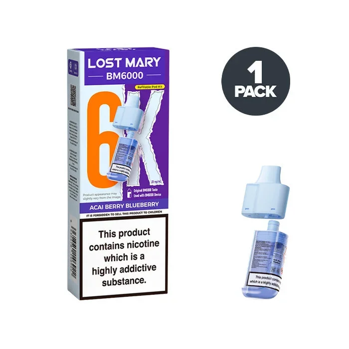 Acai Berry Blueberry Lost Mary BM6000 Refill Pack
