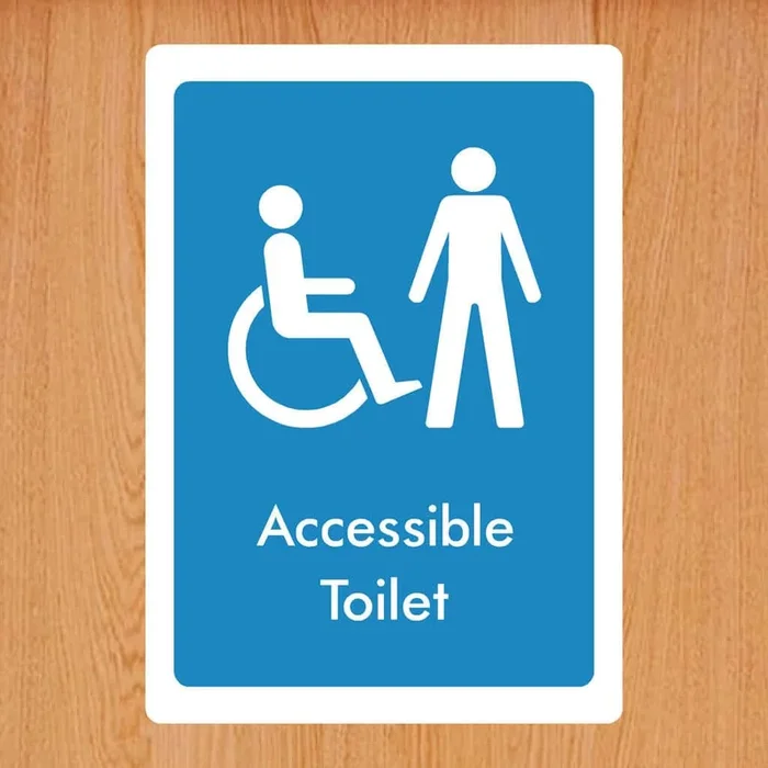 Accessible Male Toilet Sign Blue