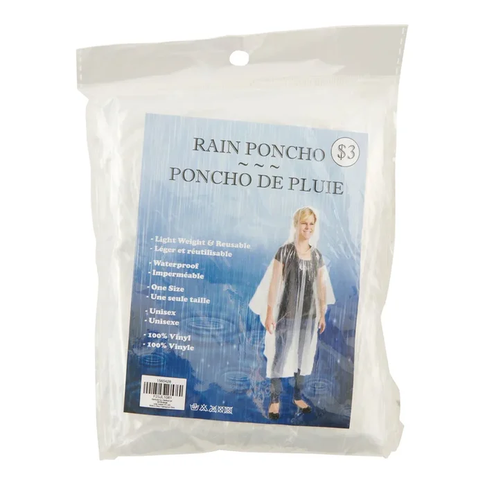 Adult Hooded Rain Poncho