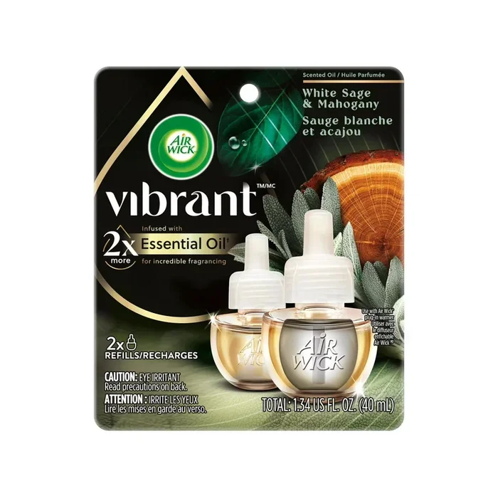 AIR WICK Scented Oil Refills, White Sage & Mahogany, 2-Pack