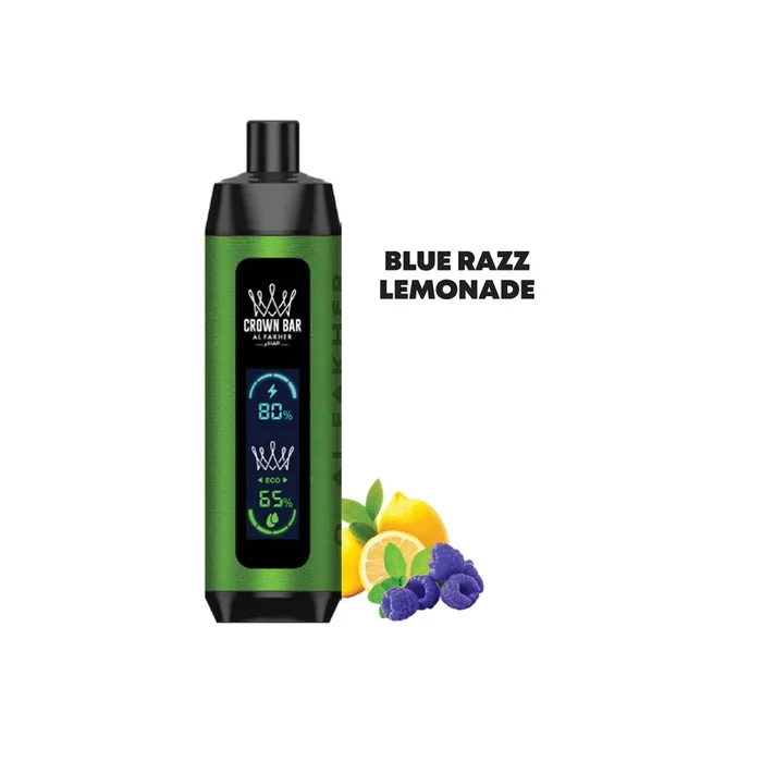 AL FAKHER CROWN BAR DISPOSABLE BLUE RAZZ LEMONADE 8000 PUFFS