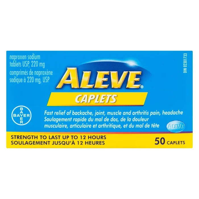 Aleve Naproxen Sodium Tablets 220 mg USP – 50 Caplets