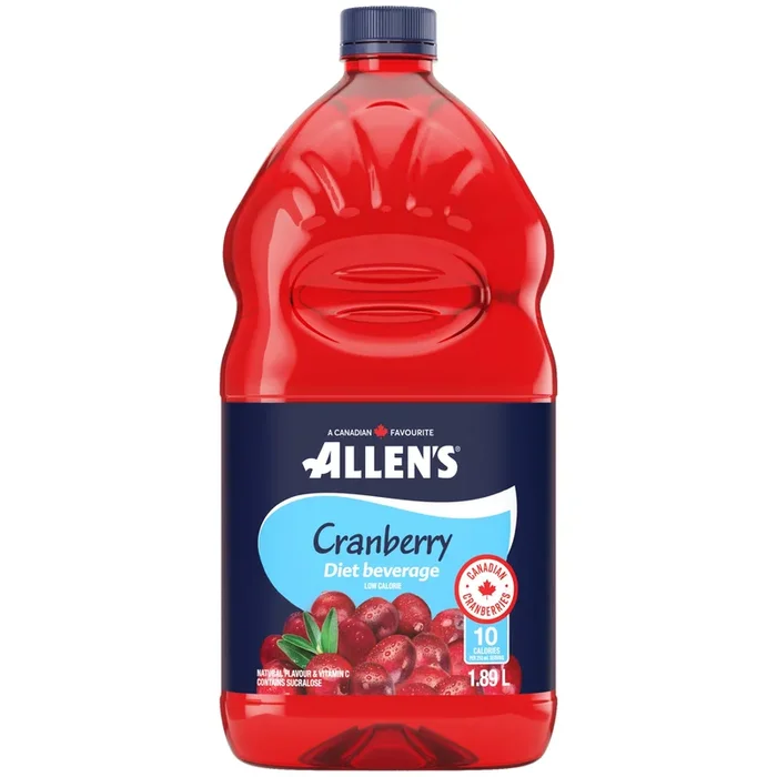 Allen’s Diet Beverage Cranberry, 1.89 L
