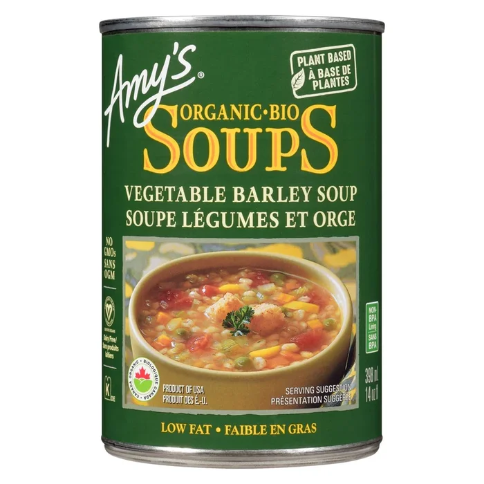 Amy’s Organic Soups Vegetable Barley, 398-ml