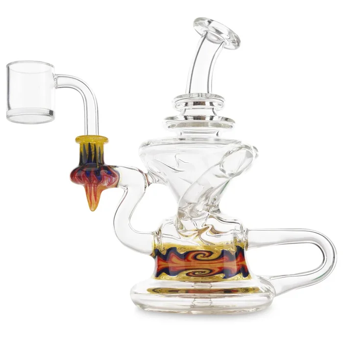 Andy G Sectioned Recycler – Clear/Fire Wig Wag