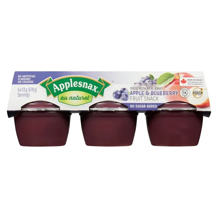 Applesnax Au Naturel Collation Pommes & Bleuets, Emballage de 6, 113 g