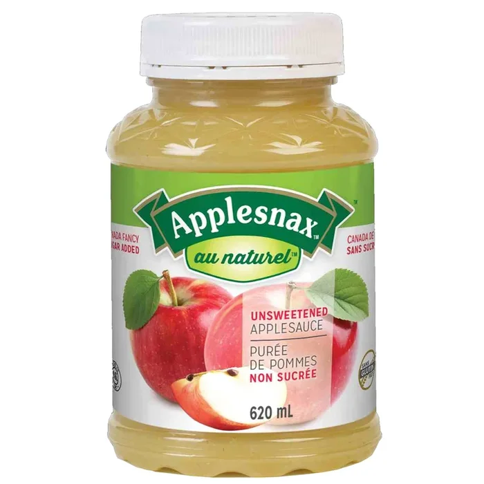 Applesnax Au Naturel Unsweetened Applesauce, 620-ml
