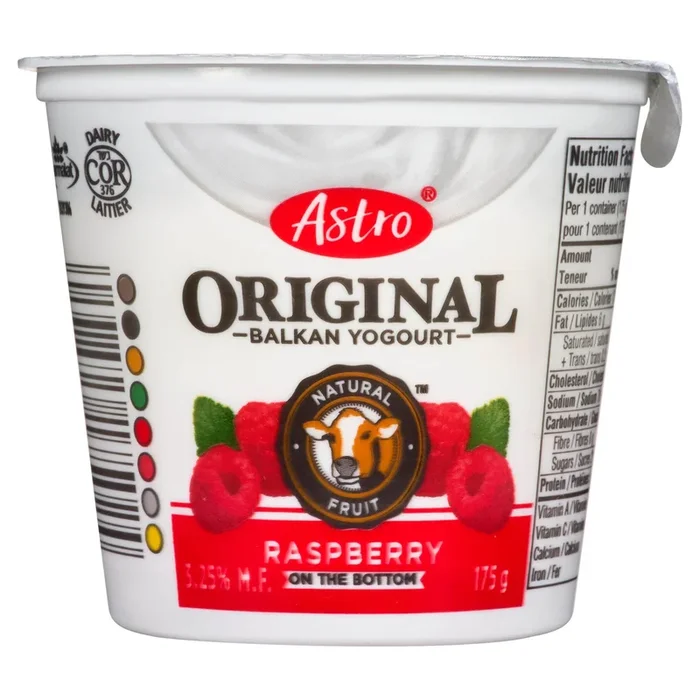 Astro Original Balkan Yogourt with Raspberry on the Bottom 3.25% M.F., 175-g