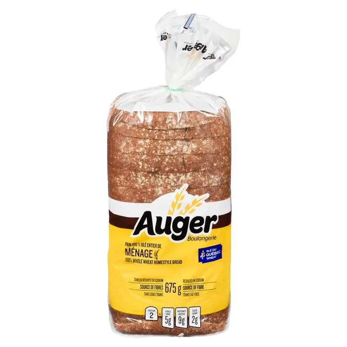 Auger Boulangerie 100% Whole Wheat Homestyle Bread, 675-g
