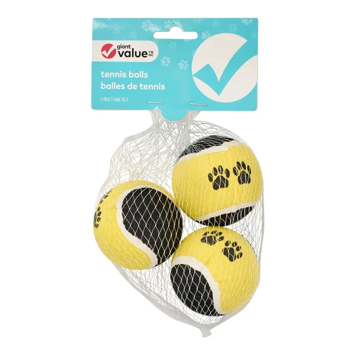 Balles de tennis pour chiens Giant Value, emb. de 3