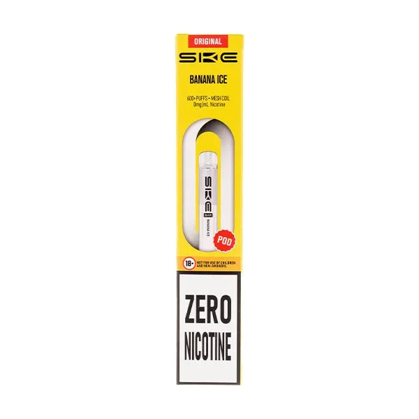 Banana Ice Crystal Bar 600 Zero Nicotine Prefilled Pods by SKE