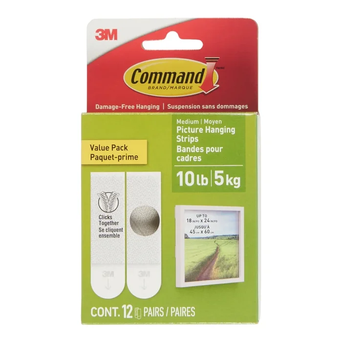 Bandes d’accrochage moyennes Command, emb. de 12