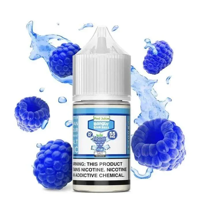 Bangin’ Blue Razz Nicotine Salt by Pod Juice