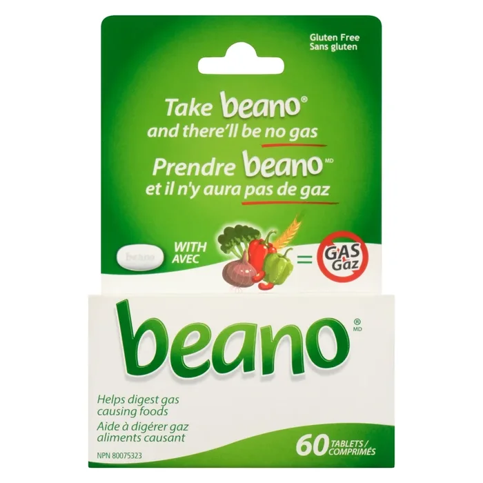 Beano Alpha galactosidase Enzyme Tablets, 60-Pack