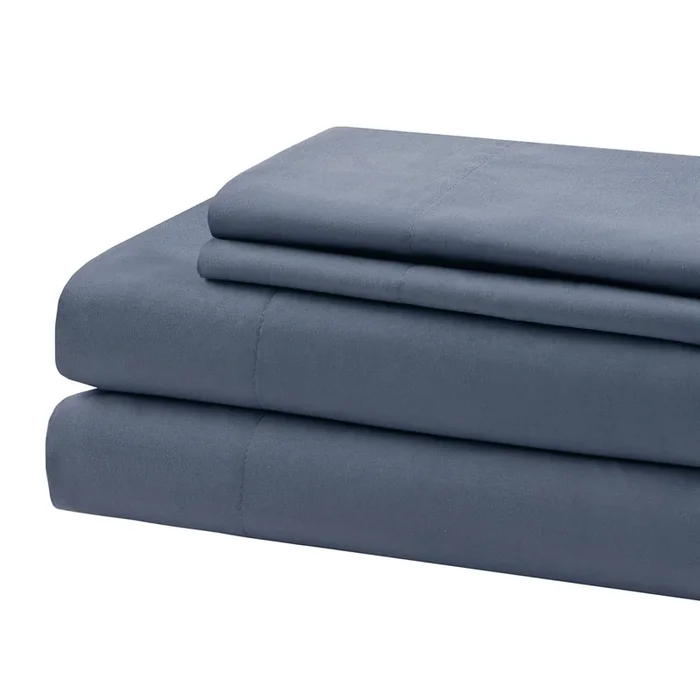 Beautyrest Soft and Durable Sheet Set with Pillowcases, Double, Blue, 4 Pieces