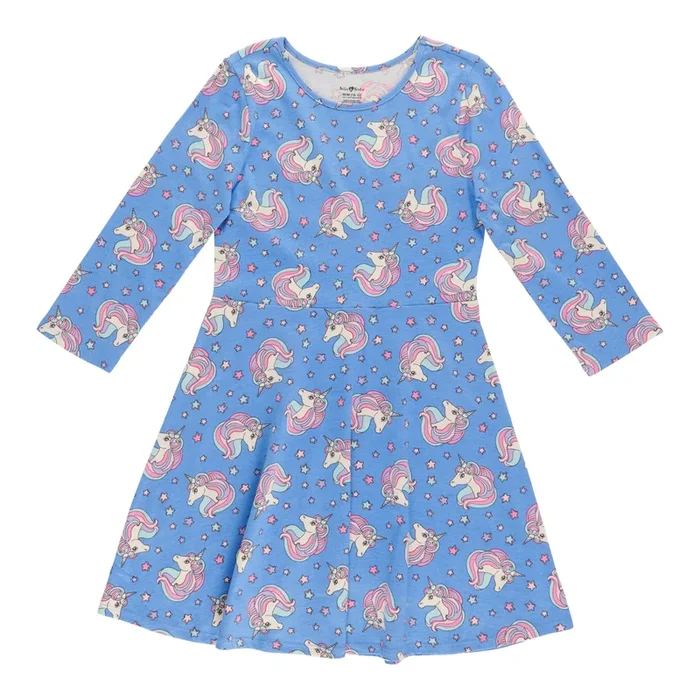 BELLA & BIRDIE Girls’ Winter Wonderland 3/4 Sleeve Dress
