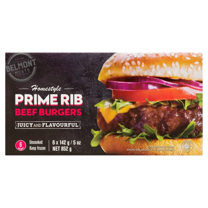 Belmont Meats Homestyle Prime Rib Burgers – 852g