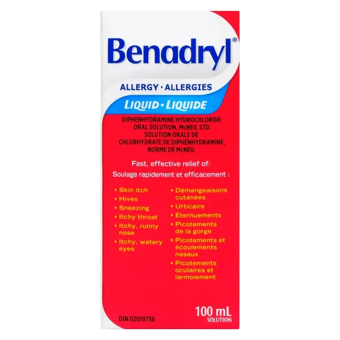 Benadryl Allergies Solution Liquide, 100 ml