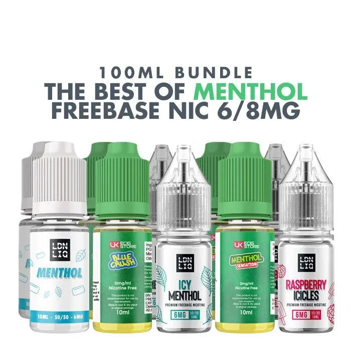 Best Menthol E-Liquids 10 x 10ml Bundle – 6/8mg