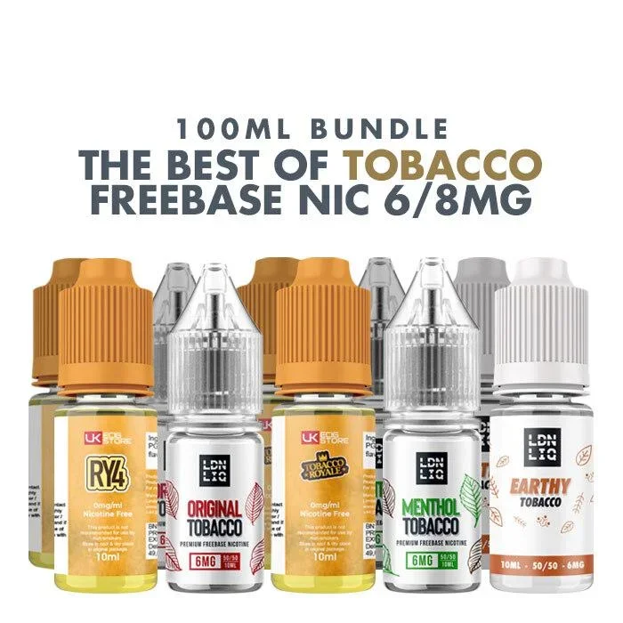 Best Tobacco E-Liquids 10 x 10ml Bundle – 6/8mg
