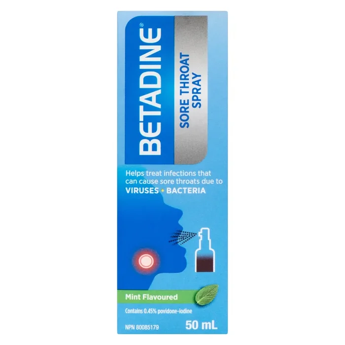 Betadine Mint Flavoured Sore Throat Spray, 50-ml