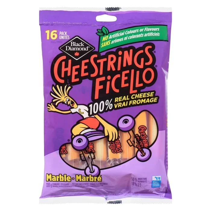 Black Diamond Marbelicious Cheestrings 18% M.F. 16pk. – 336g