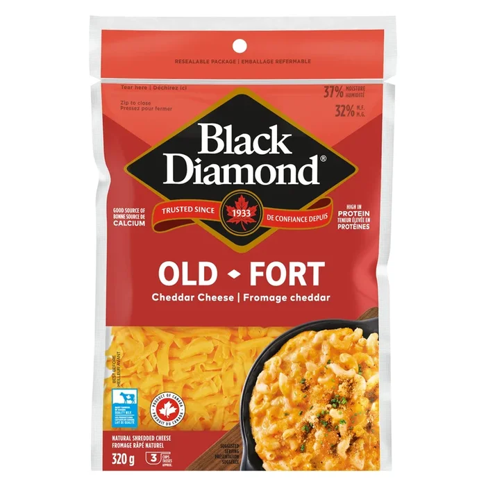Black Diamond Natural Shredded Cheese Old Cheddar 32% M.F.- 320g