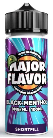 Black Menthol E Liquid by Major Flavor 100ml Short Fill