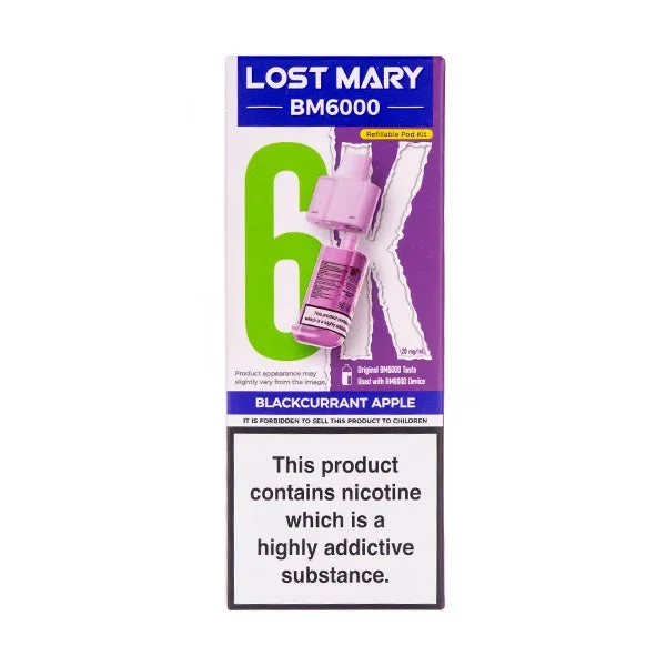 Blackcurrant Apple BM6000 Prefilled Pod + Refill by Lost Mary