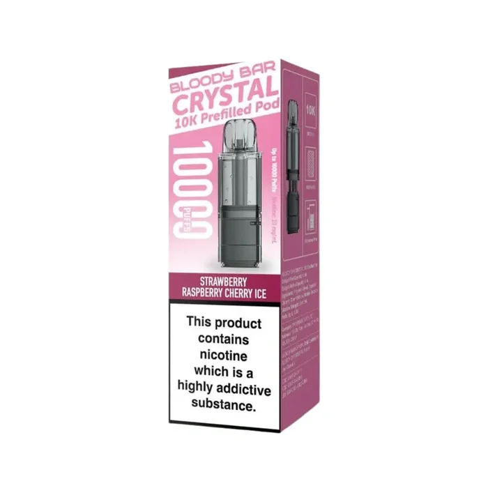 Bloody Bar Crystal 10K Strawberry Raspberry Cherry Ice Refill Pods