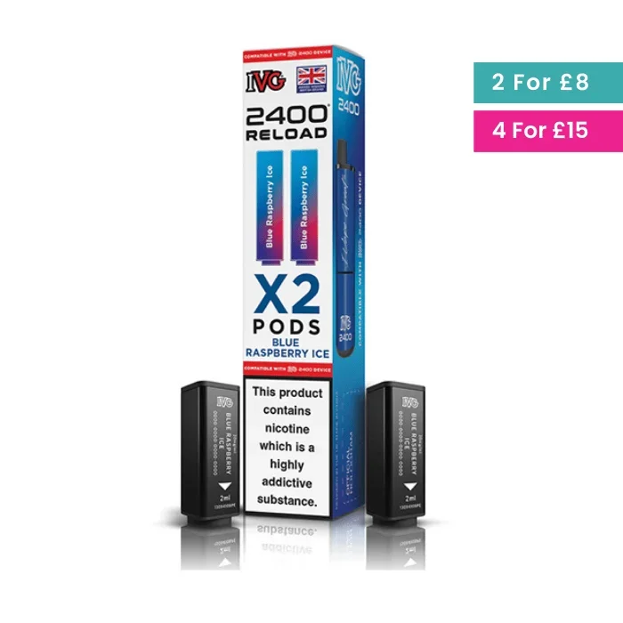 Blue Raspberry Ice – IVG 2400 Reload 2-in-1 Prefilled PODS