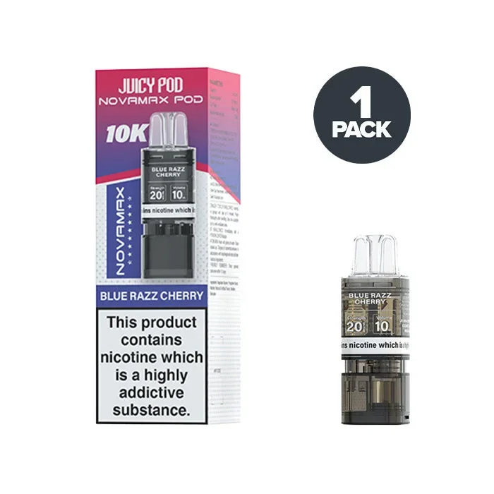 Blue Razz Cherry Juicy Pod Novamax 10K Prefilled Pods