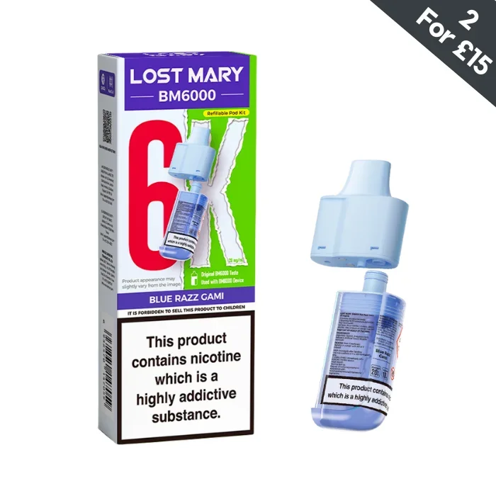 Blue Razz Gami – Lost Mary BM6000 POD