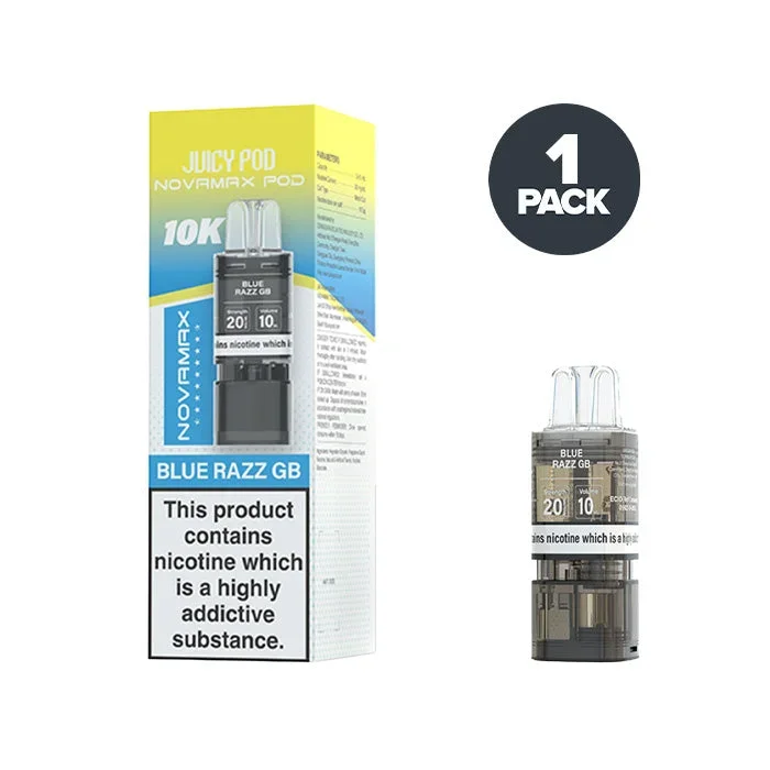 Blue Razz GB Juicy Pod Novamax 10K Prefilled Pods
