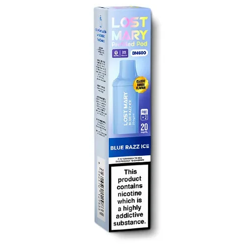 Blue Razz Ice BM600 Prefilled Pods by Lost Mary