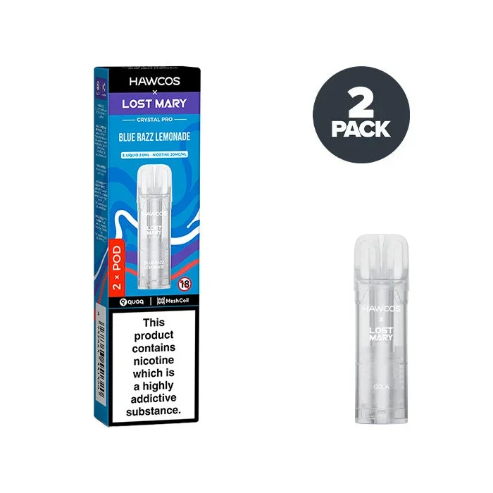 Blue Razz Lemonade Hawcos X Lost Mary Crystal Pro Prefilled Pods