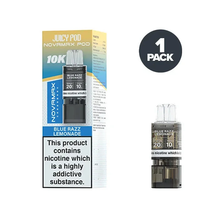 Blue Razz Lemonade Juicy Pod Novamax 10K Prefilled Pods