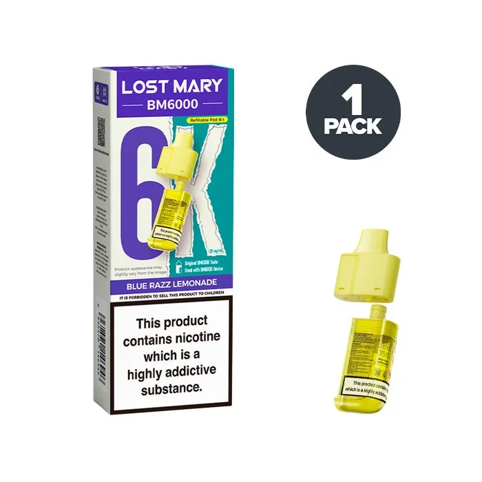 Blue Razz Lemonade Lost Mary BM6000 Refill Pack
