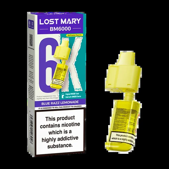 Blue Razz Lemonade Lost Mary BM6000 Refill Pack