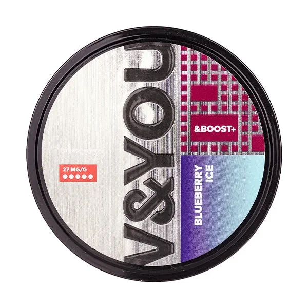 Blueberry Ice &Boost+ Nicotine Pouches by V&YOU