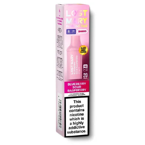 Blueberry Sour Raspberry BM600 Prefilled Pods by Lost Mary